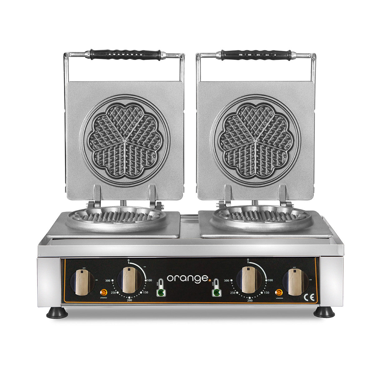 orange Waffeleisen Amore-S 2x Ø 16cm