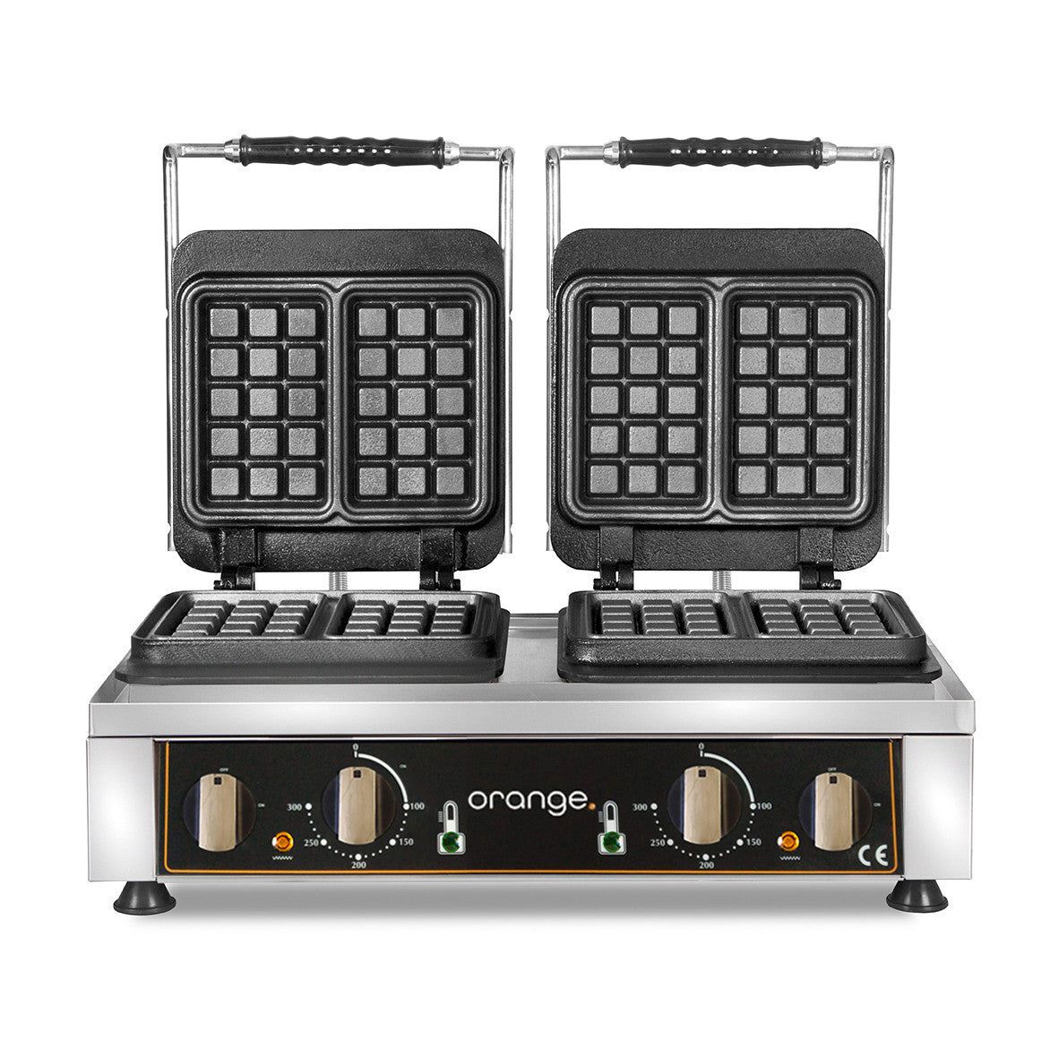 orange Waffeleisen Bruxelles - 2x (10,2 x 16,4 x 2,6cm) - Wechselbare Backplatte - 50° bis 300°C
