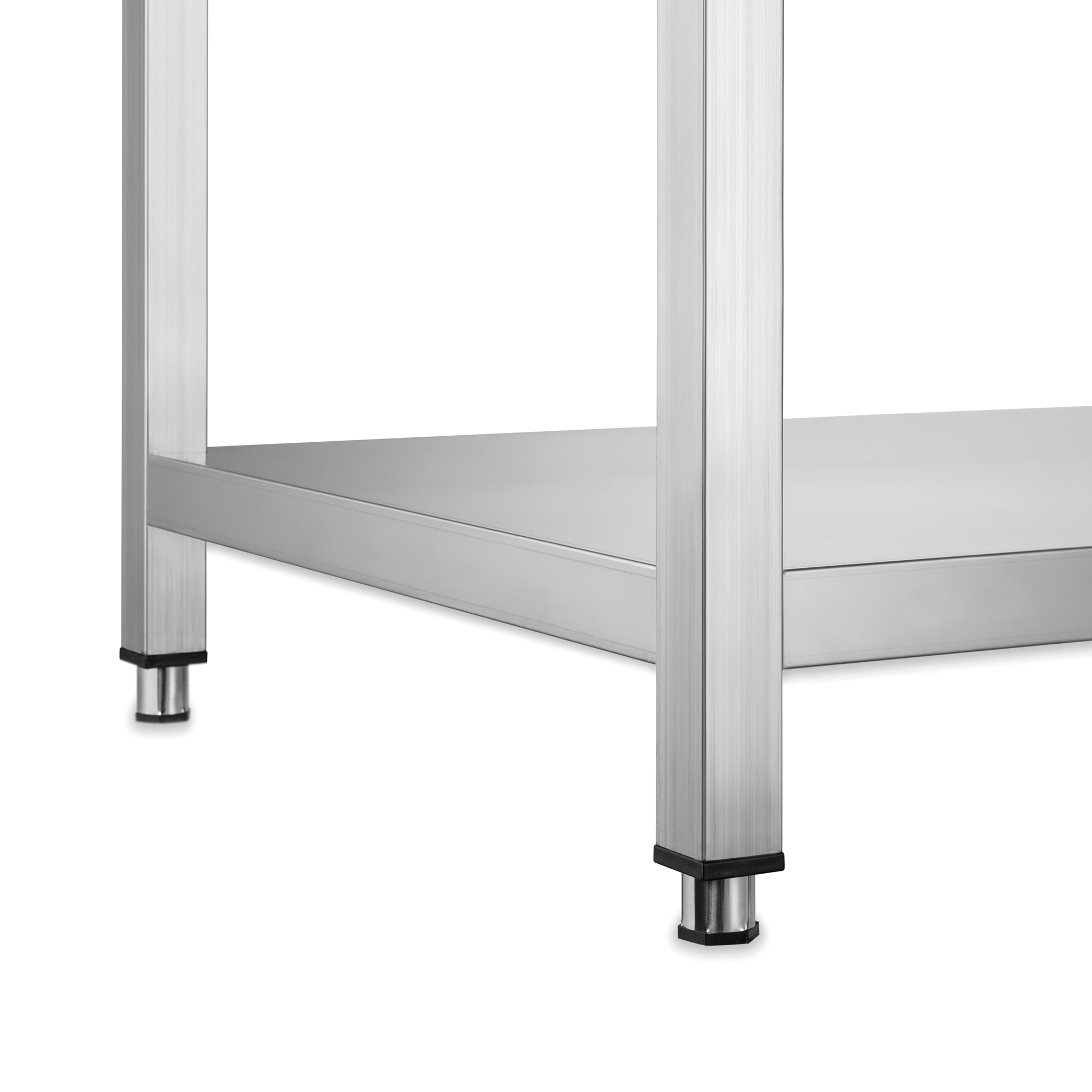 alltobuy Edelstahl Arbeitstisch Basic, mit Grundboden