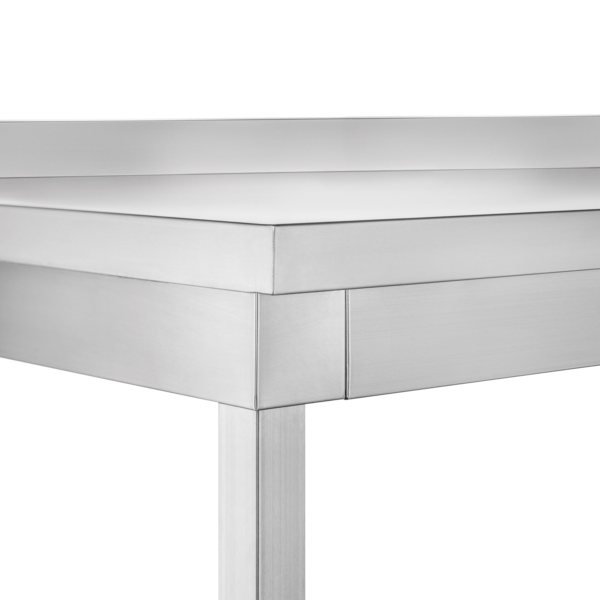 alltobuy Arbeitstisch Edelstahl PRO in verschiedenen Größen, mit Grundboden, fertig montiert