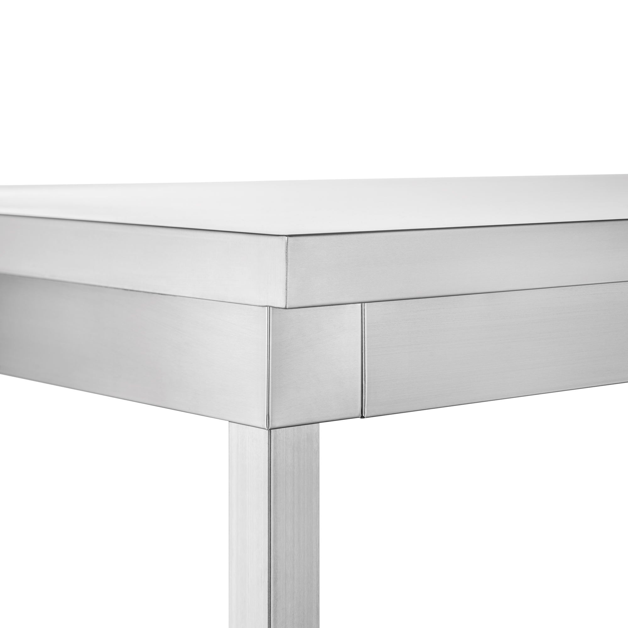 alltobuy Edelstahl Arbeitstisch Basic, mit Grundboden