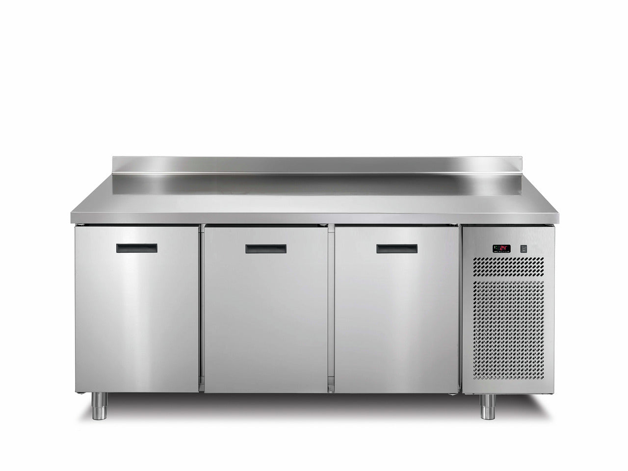 orange Kühltisch 3 Türen mit 50 mm Aufkantung