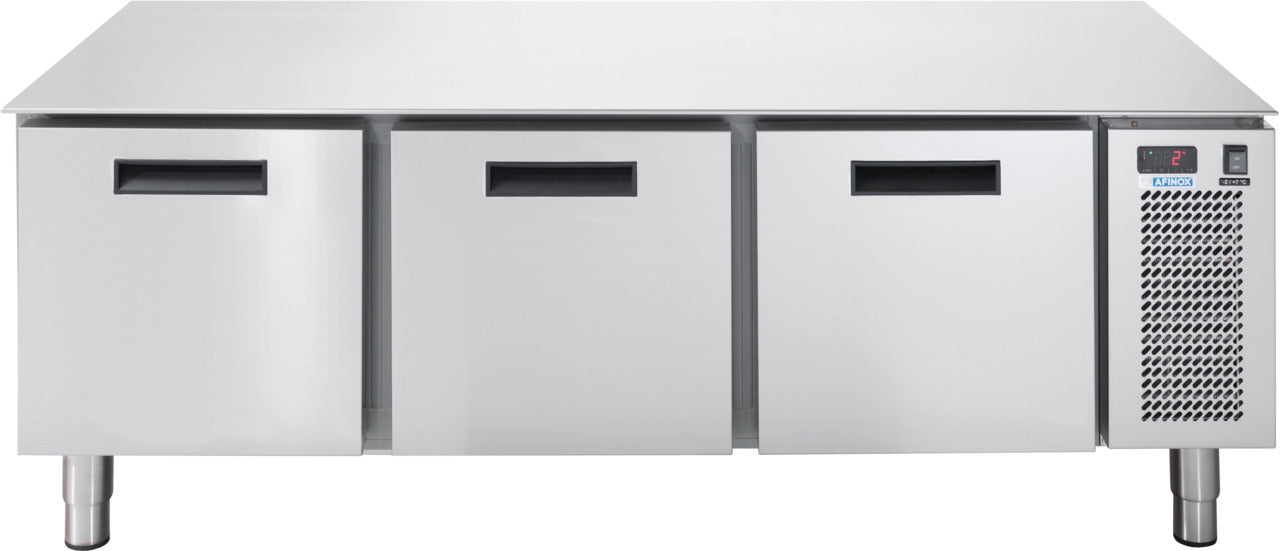 orange Unterbautiefkühltisch, 3 Schubladen, 129 l