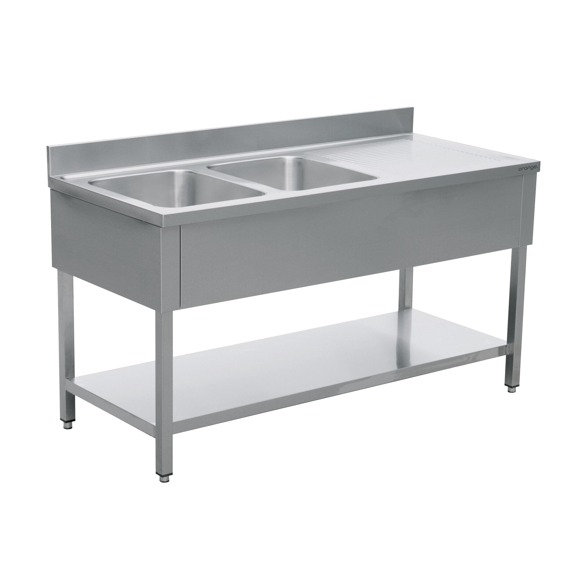 alltobuy Edelstahl Spültisch Basic mit Aufkantung, in vers. Ausführungen in 60 cm Tiefe