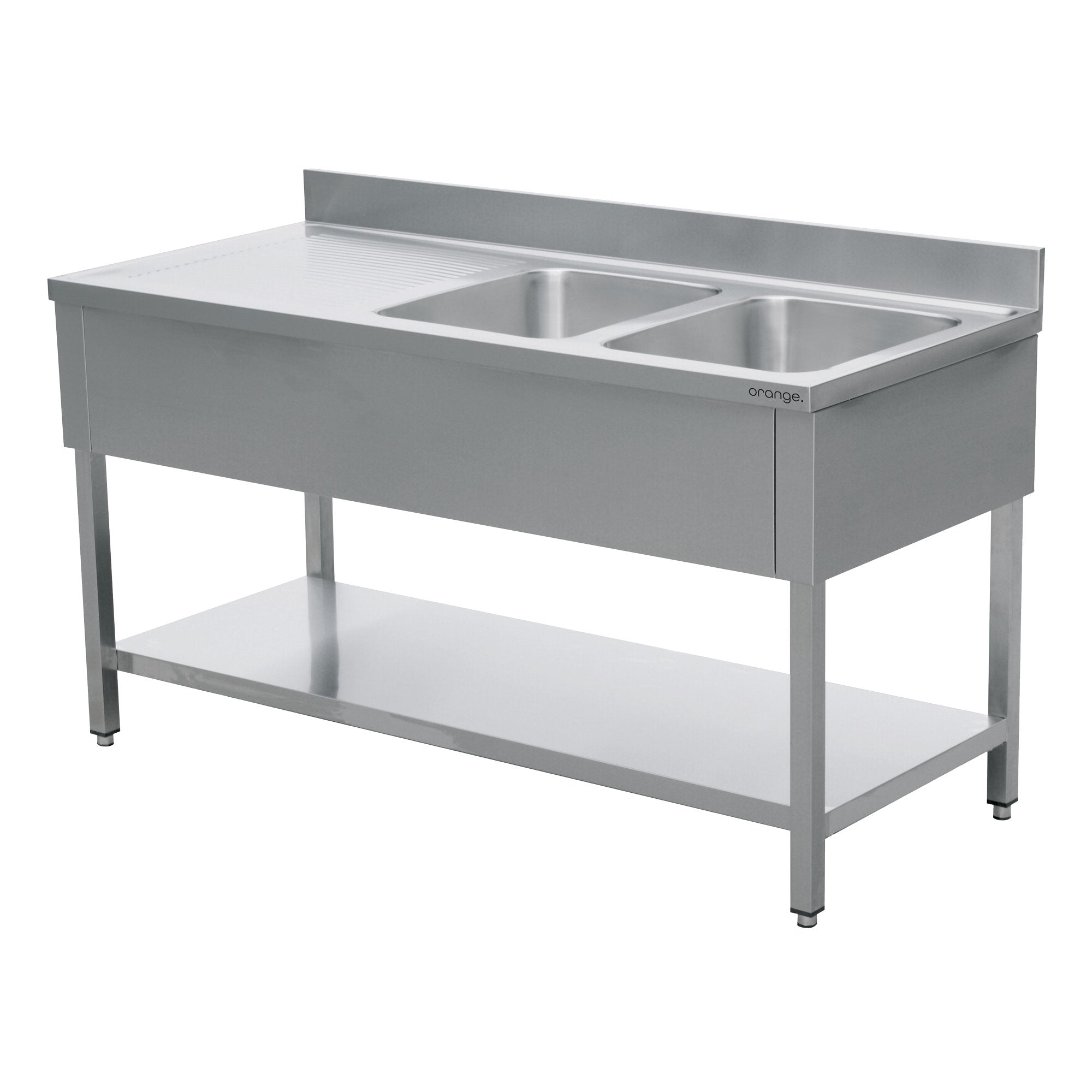 alltobuy Edelstahl Spültisch Basic mit Aufkantung, in vers. Ausführungen in 70 cm Tiefe