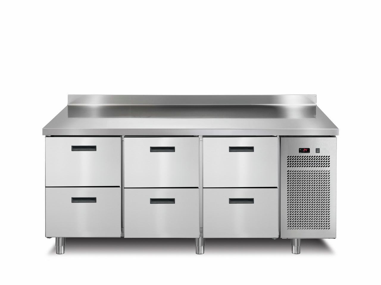 orange Tiefkühltisch 6 Schubladen mit 50 mm Aufkantung