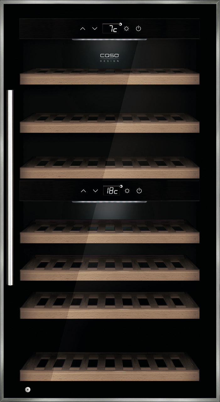 orange Weinkühlschrank 2 Zonen, für 66 Flaschen