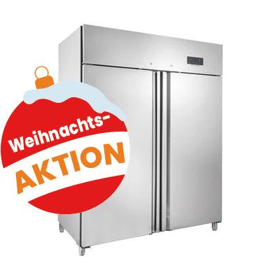 orange Edelstahl-Kühlschrank 1350L, GN 2/1, R290, Umluftkühlung