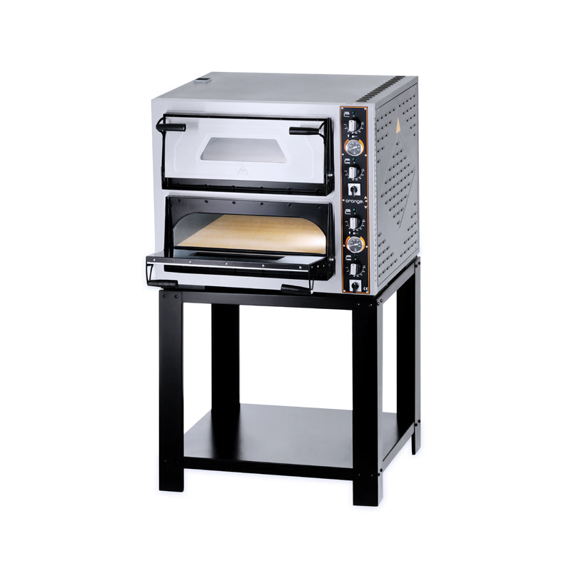 orange Pizzaofen, 2 Kammern, 2x 4x Ø30 cm, Thermostat, 10 kW, 400 V