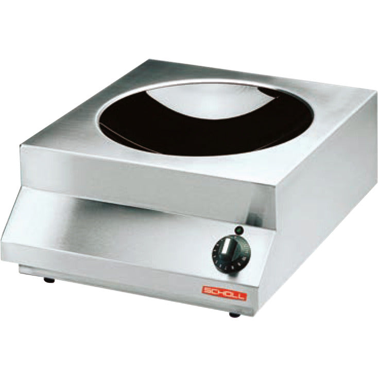 orange Induktions-Wok 1 Heizzone / 3,50 kW /  Feld 300 mm / Auftischgerät